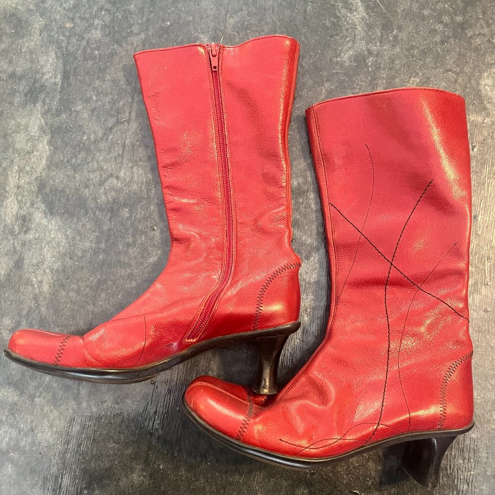 Red Womens Leather Boots Gentle Soul by Kenneth Cole